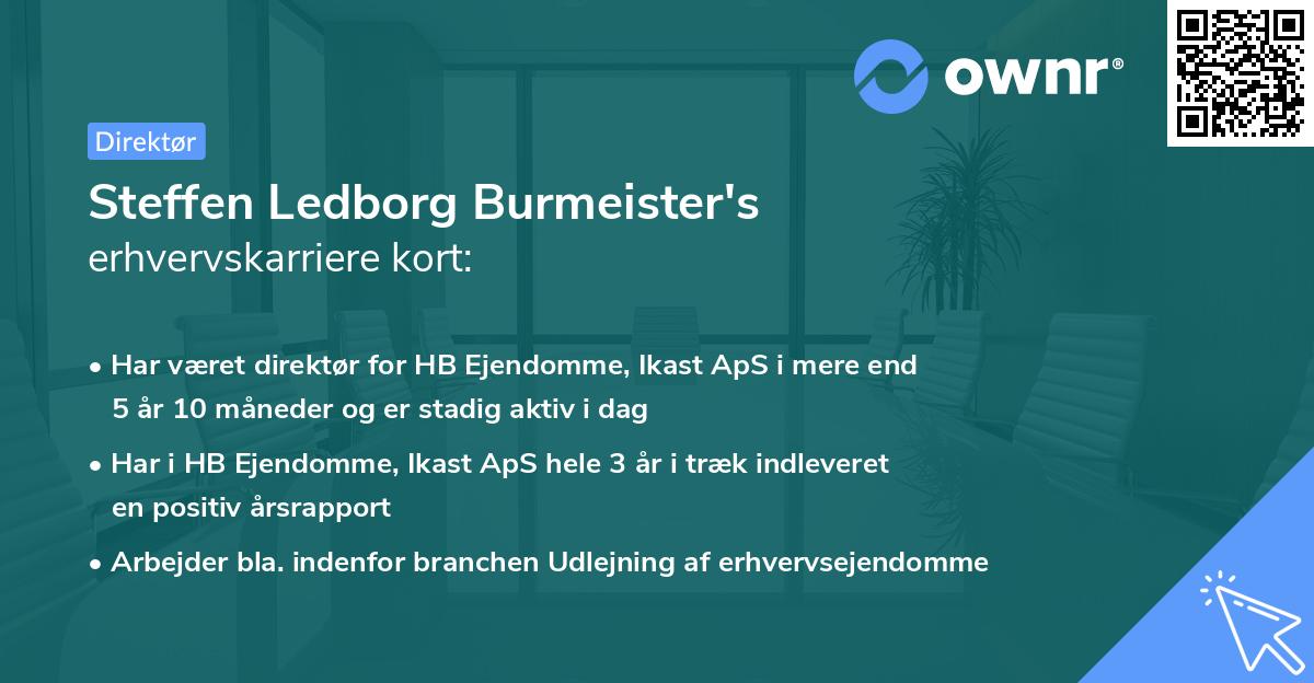 Steffen Ledborg Burmeister's erhvervskarriere kort