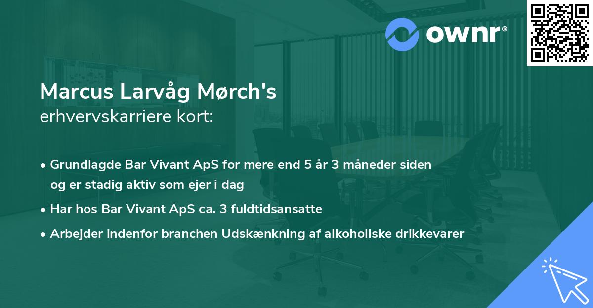 Marcus Larvåg Mørch's erhvervskarriere kort