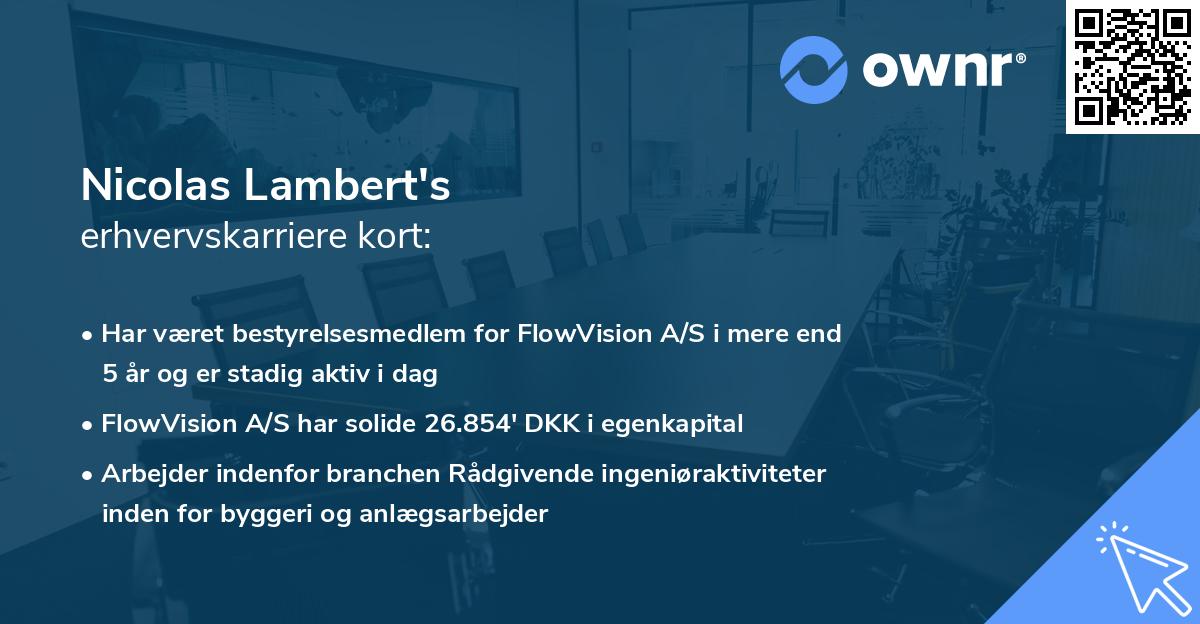 Nicolas Lambert's erhvervskarriere kort