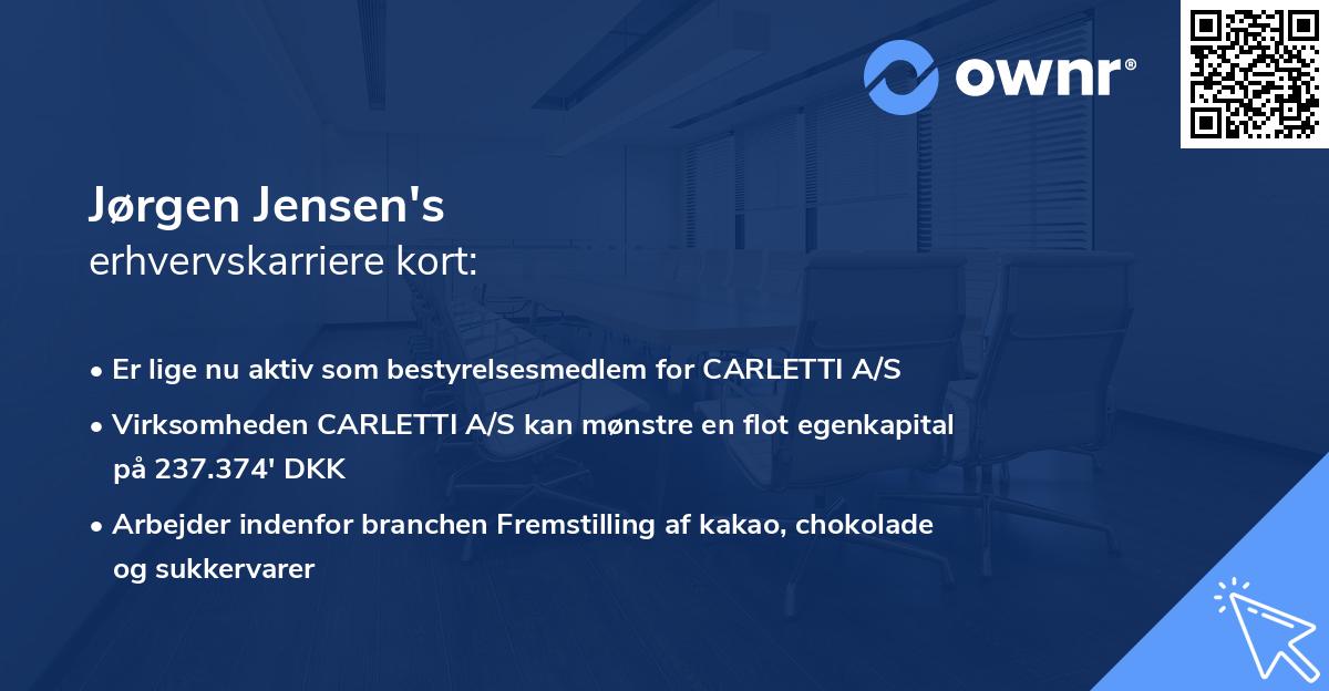 Jørgen Jensen's erhvervskarriere kort