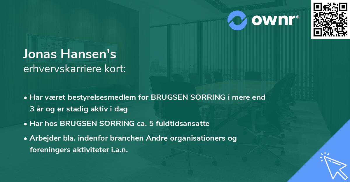 Jonas Hansen's erhvervskarriere kort