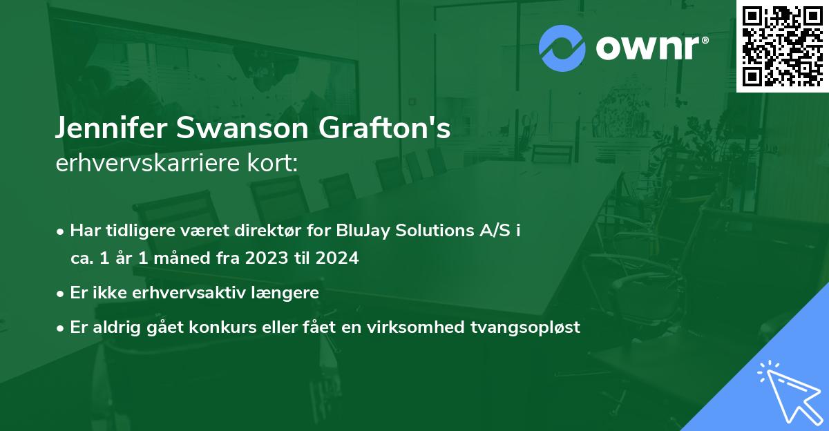 Jennifer Swanson Grafton's erhvervskarriere kort