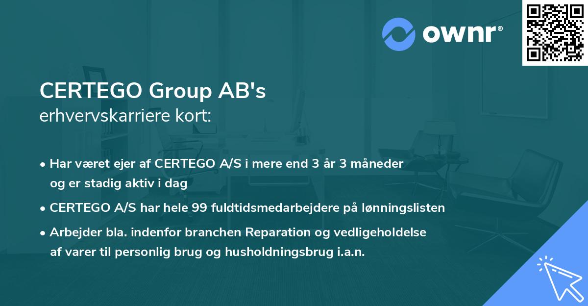 CERTEGO Group AB's erhvervskarriere kort