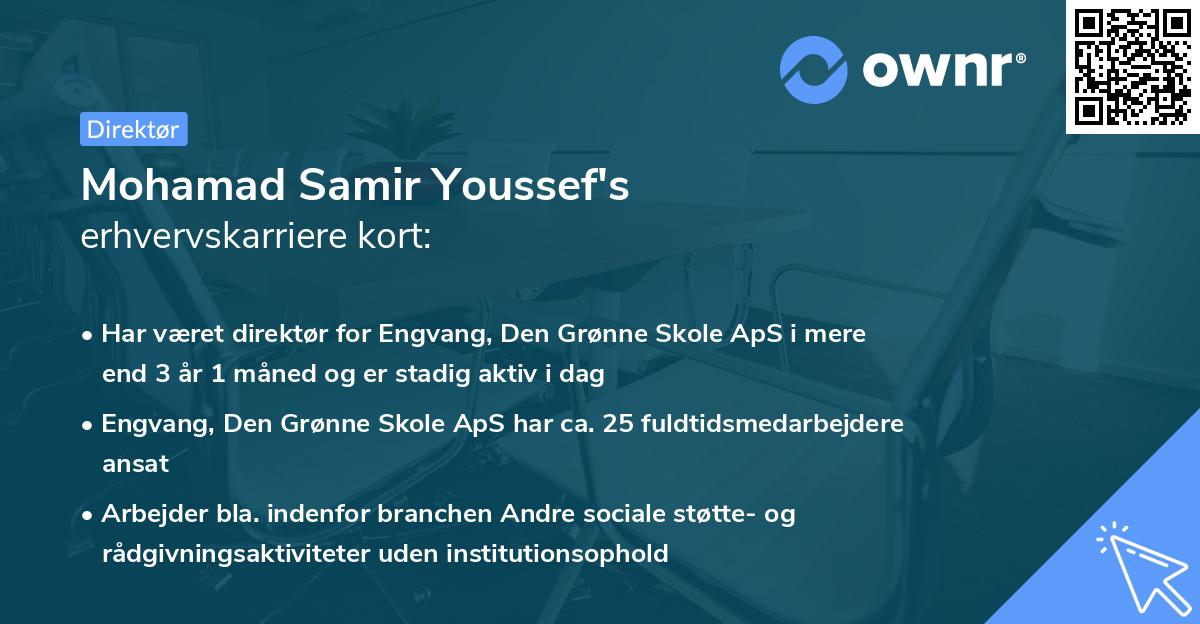 Mohamad Samir Youssef's erhvervskarriere kort