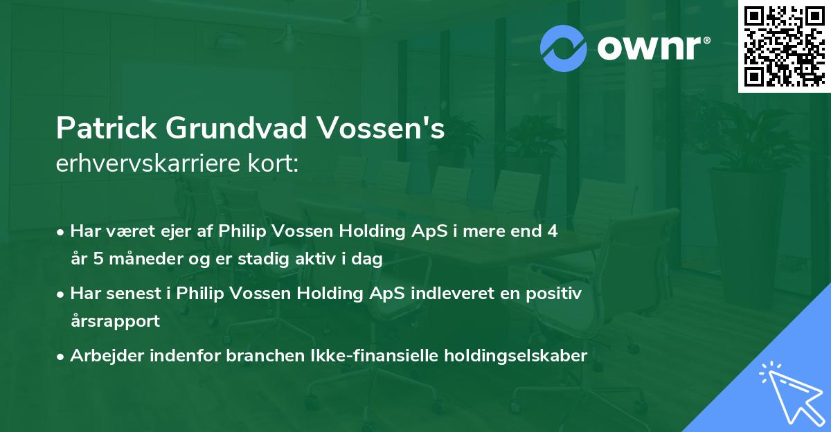Patrick Grundvad Vossen's erhvervskarriere kort