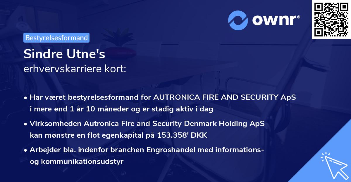 Sindre Utne's erhvervskarriere kort