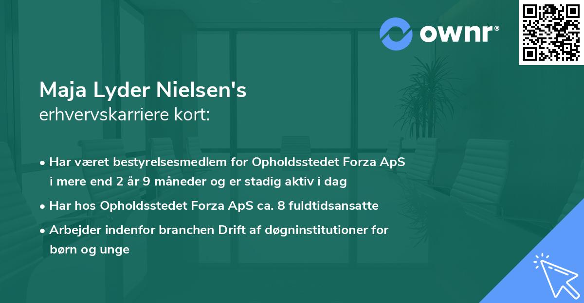 Maja Lyder Nielsen's erhvervskarriere kort