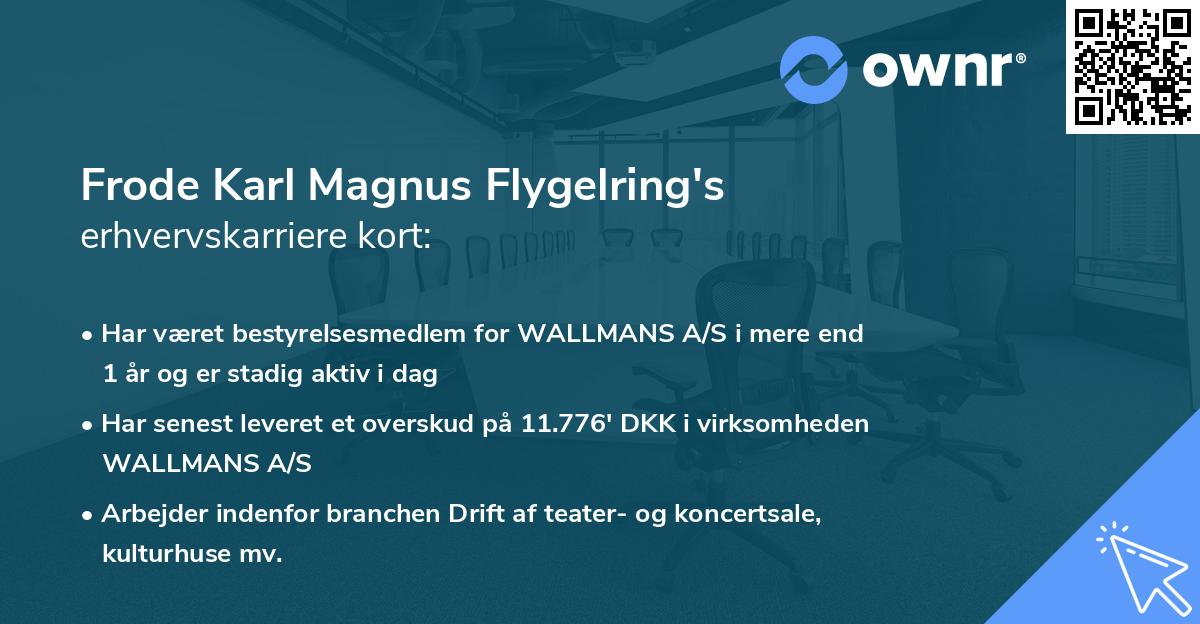 Frode Karl Magnus Flygelring's erhvervskarriere kort