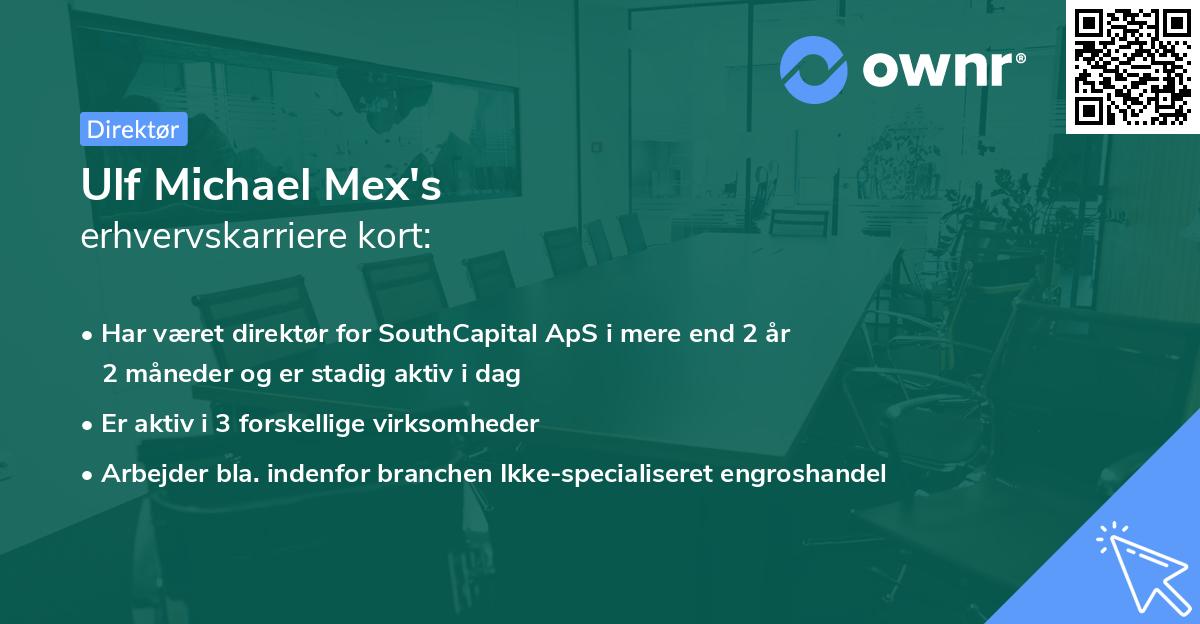 Ulf Michael Mex's erhvervskarriere kort