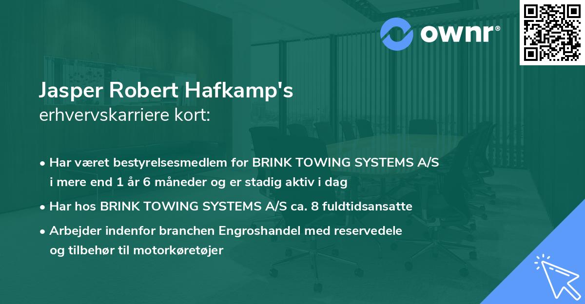 Jasper Robert Hafkamp's erhvervskarriere kort
