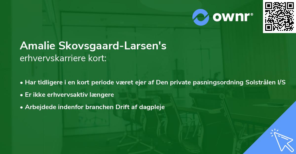 Amalie Skovsgaard-Larsen's erhvervskarriere kort