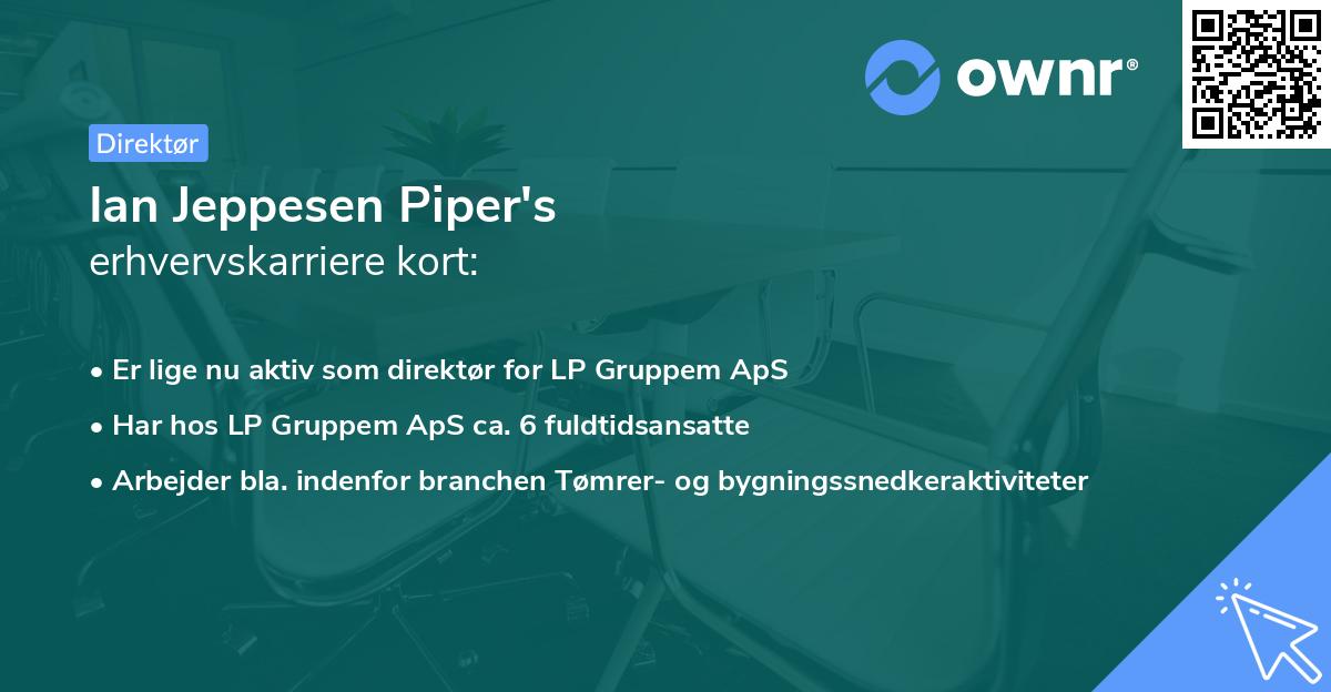 Ian Jeppesen Piper's erhvervskarriere kort