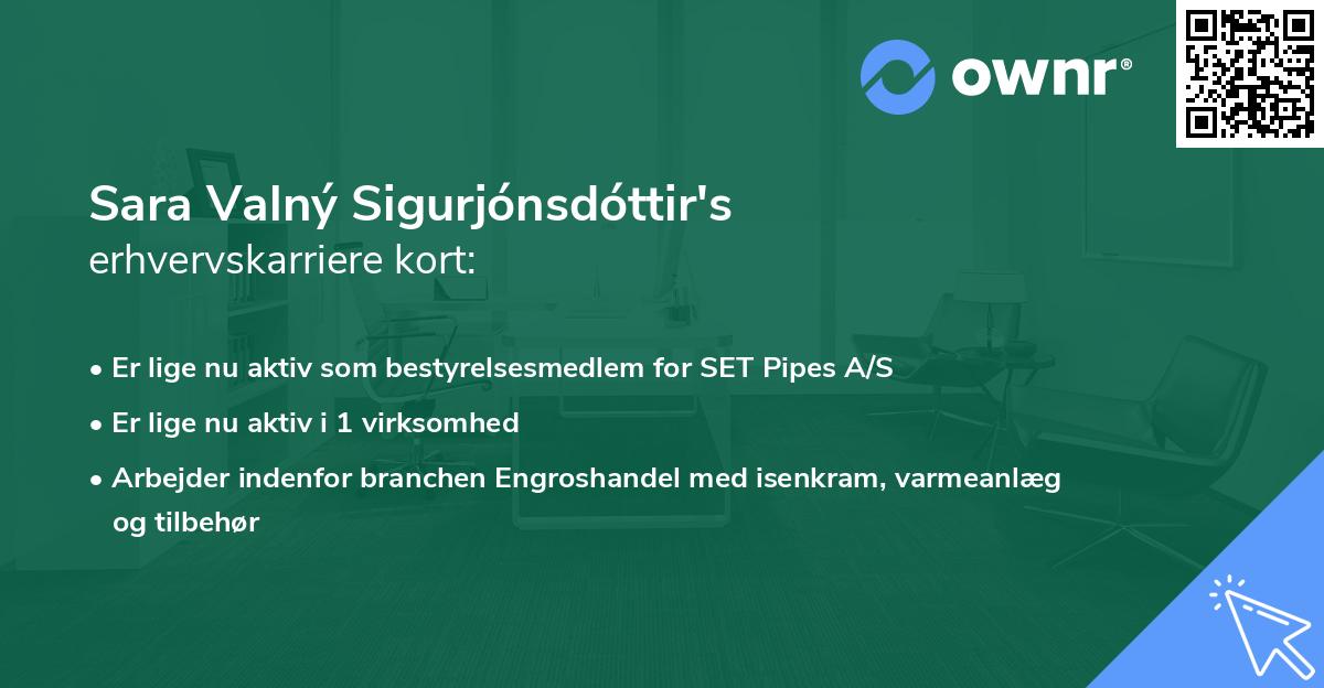Sara Valný Sigurjónsdóttir's erhvervskarriere kort