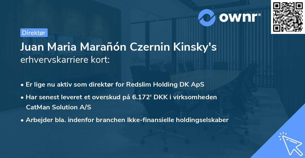 Juan Maria Marañón Czernin Kinsky's erhvervskarriere kort