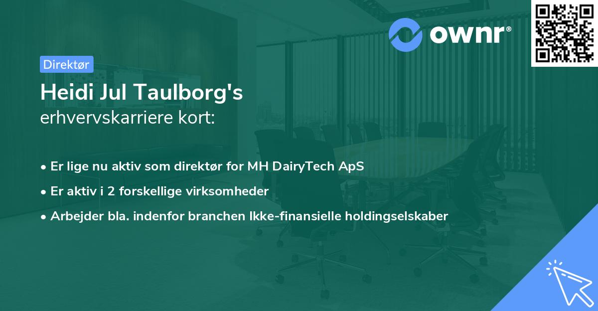 Heidi Jul Taulborg's erhvervskarriere kort