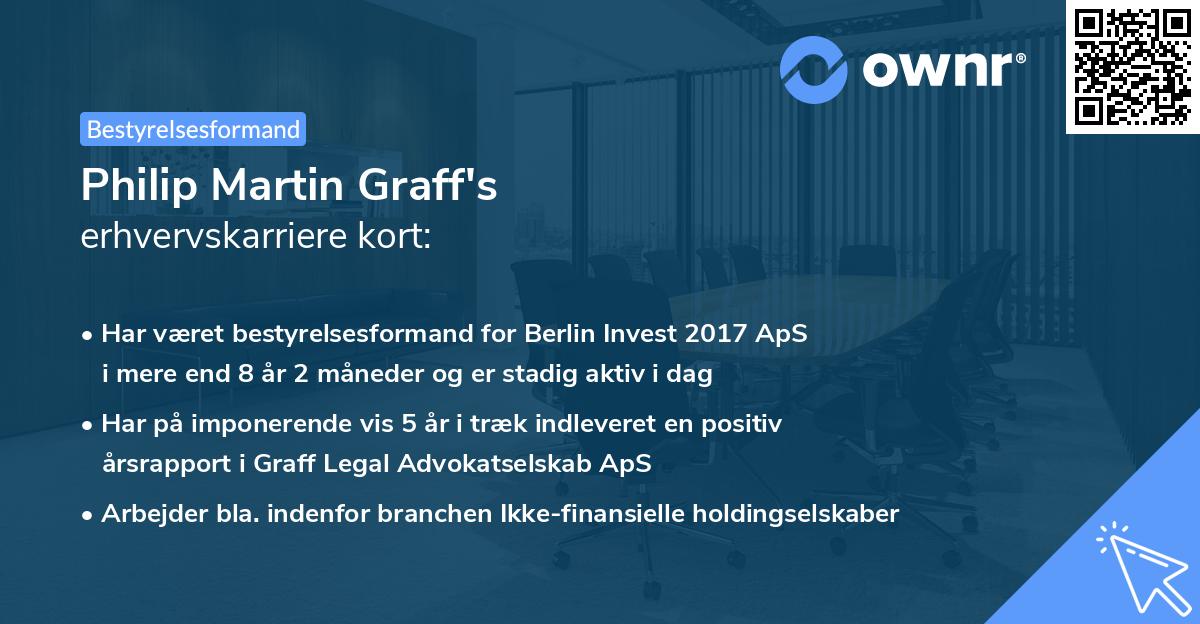 Philip Martin Graff's erhvervskarriere kort