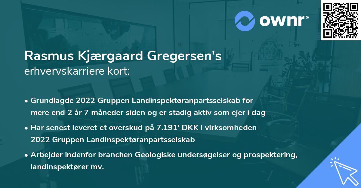 Rasmus Kjærgaard Gregersen's erhvervskarriere kort