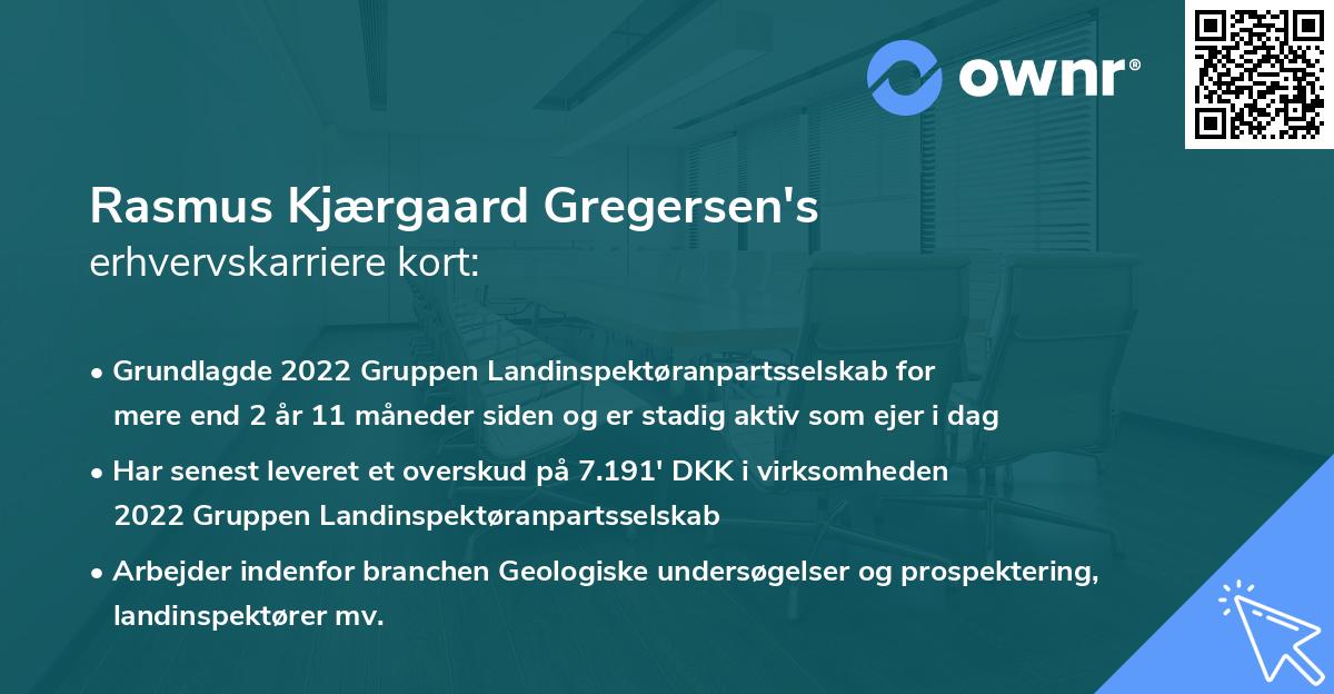 Rasmus Kjærgaard Gregersen's erhvervskarriere kort