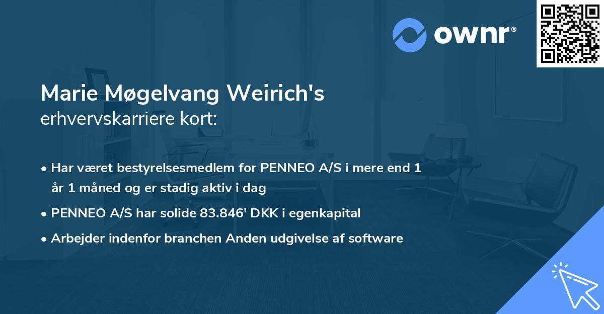 Marie Møgelvang Weirich's erhvervskarriere kort
