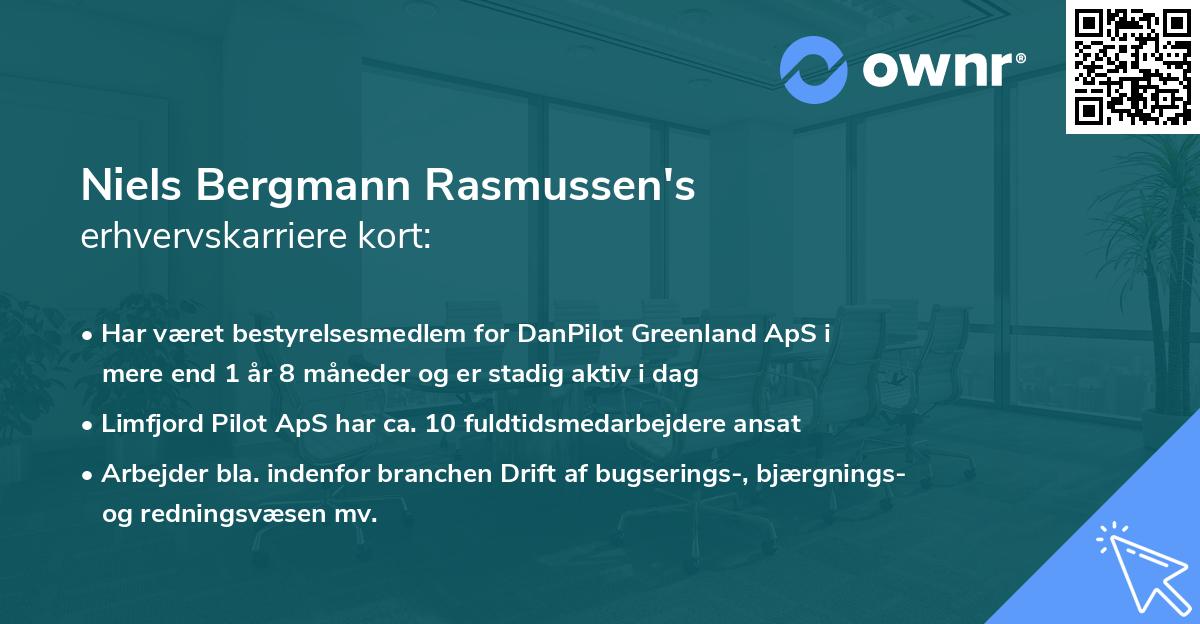 Niels Bergmann Rasmussen's erhvervskarriere kort