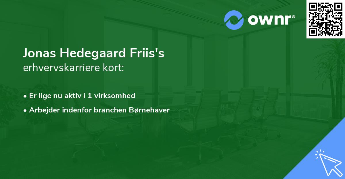 Jonas Hedegaard Friis's erhvervskarriere kort