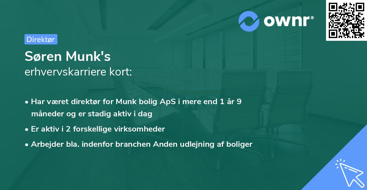 Søren Munk's erhvervskarriere kort