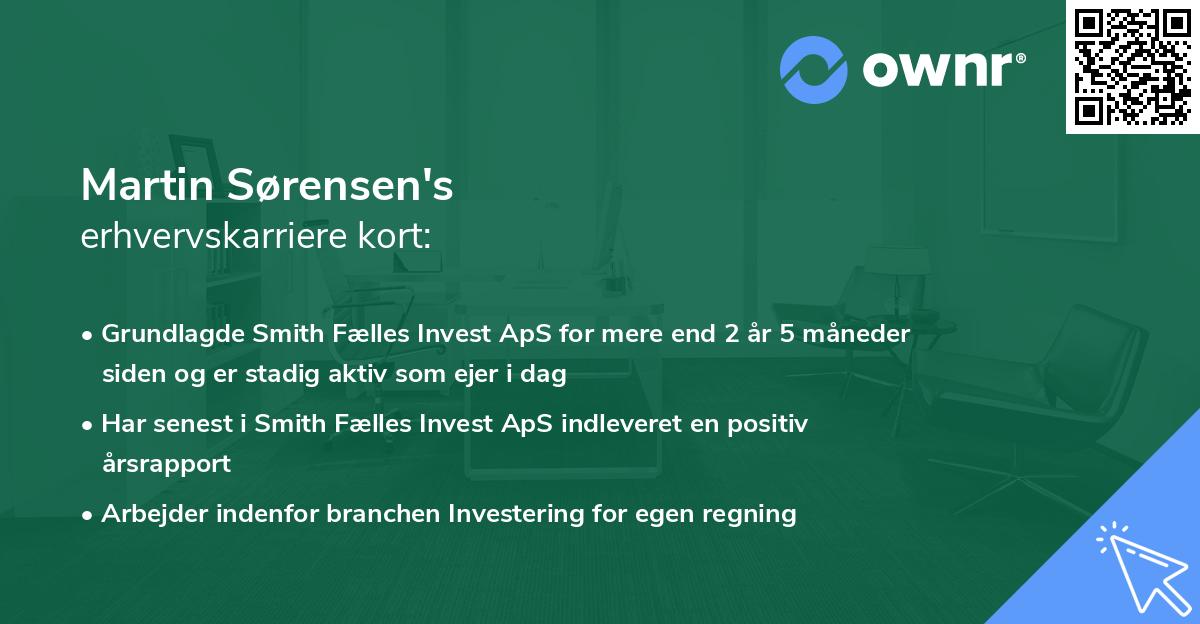 Martin Sørensen's erhvervskarriere kort