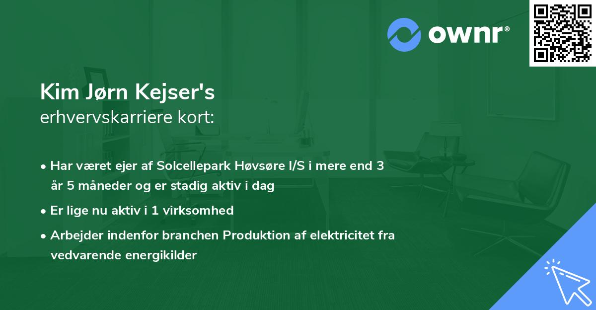Kim Jørn Kejser's erhvervskarriere kort