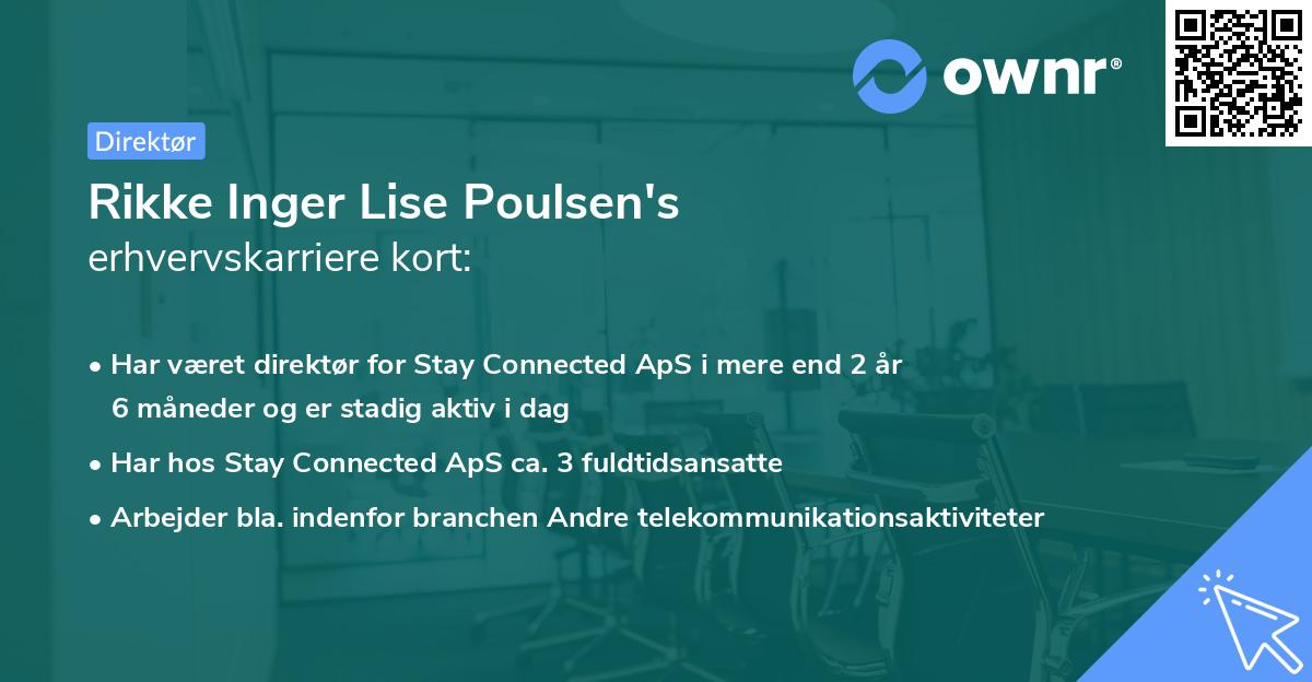 Rikke Inger Lise Poulsen's erhvervskarriere kort