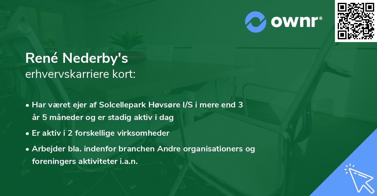 René Nederby's erhvervskarriere kort