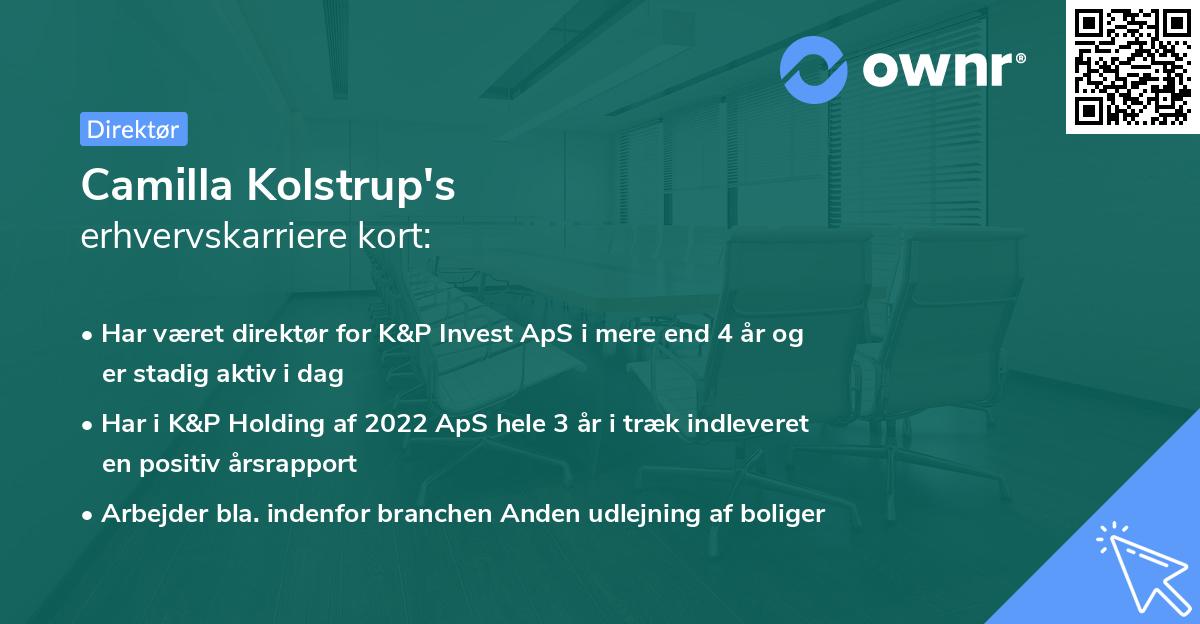 Camilla Kolstrup's erhvervskarriere kort