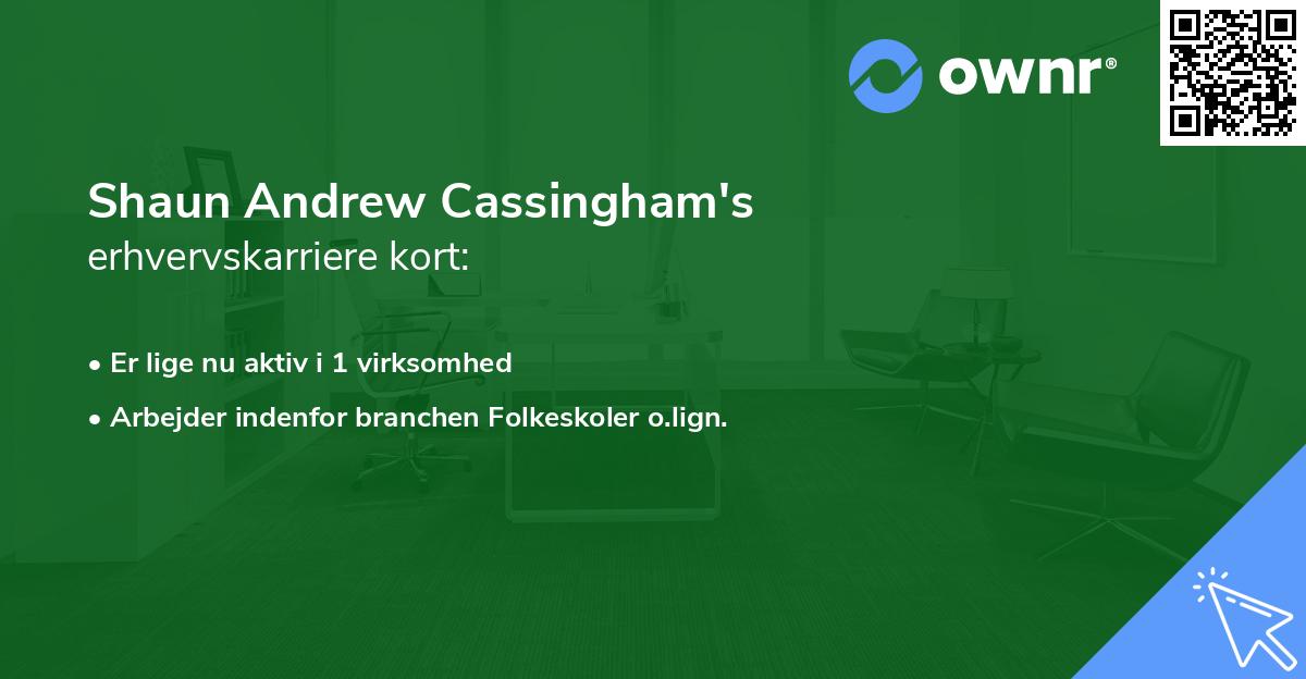 Shaun Andrew Cassingham's erhvervskarriere kort