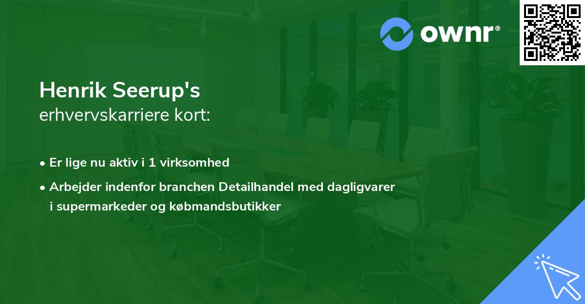 Henrik Seerup's erhvervskarriere kort
