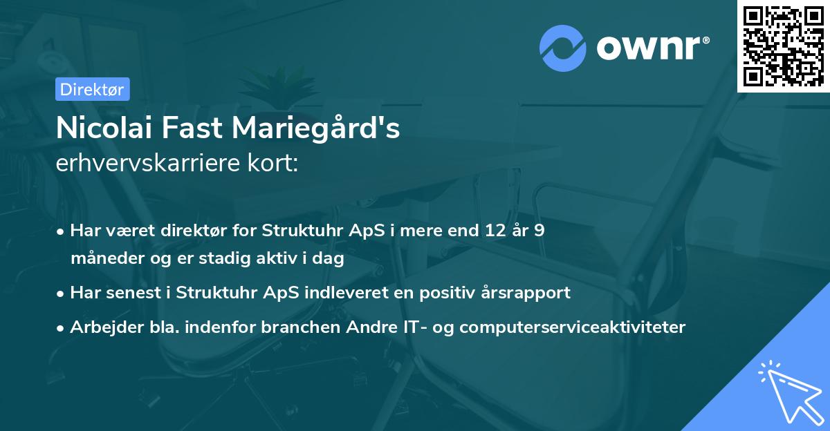 Nicolai Fast Mariegård's erhvervskarriere kort
