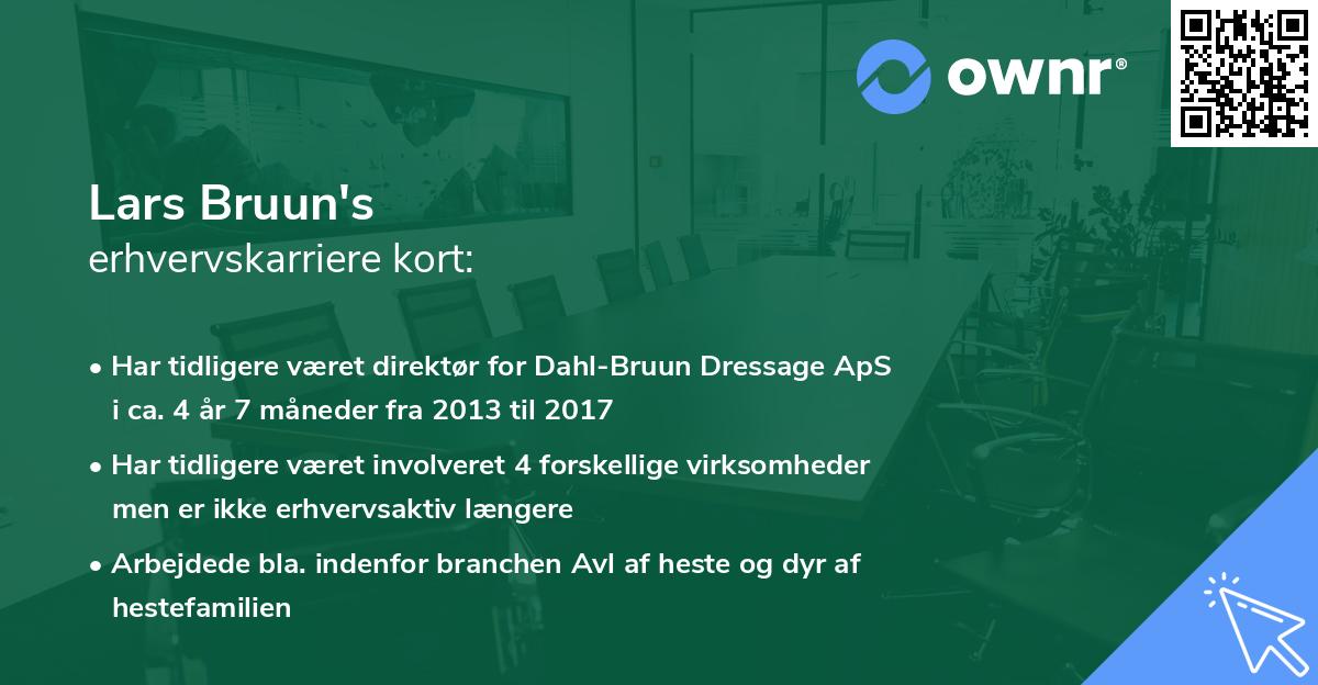 Lars Bruun's erhvervskarriere kort