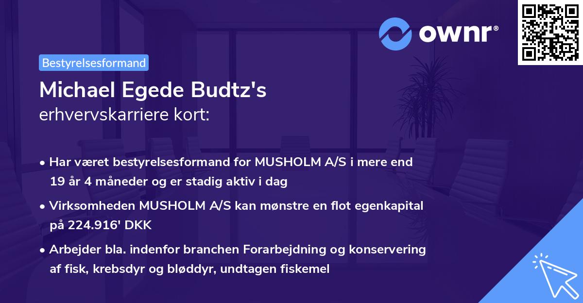 Michael Egede Budtz's erhvervskarriere kort