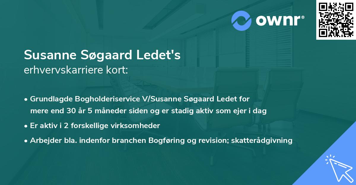 Susanne Søgaard Ledet's erhvervskarriere kort