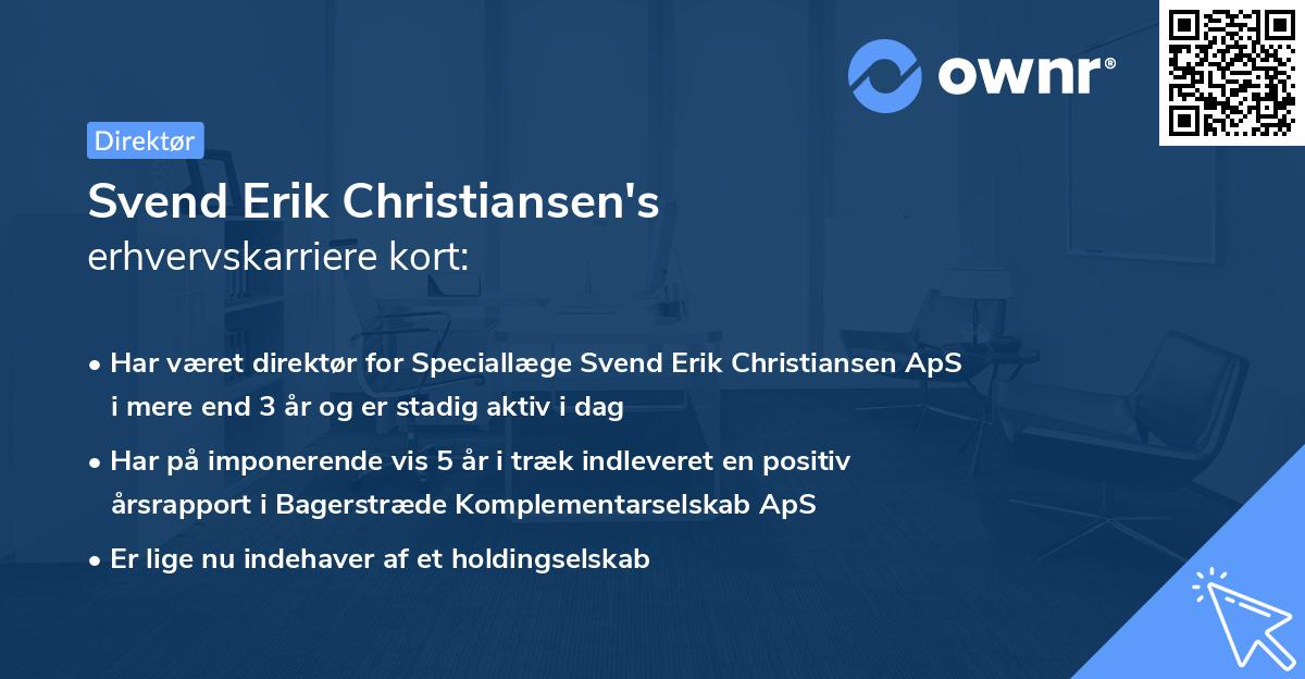 Svend Erik Christiansen's erhvervskarriere kort