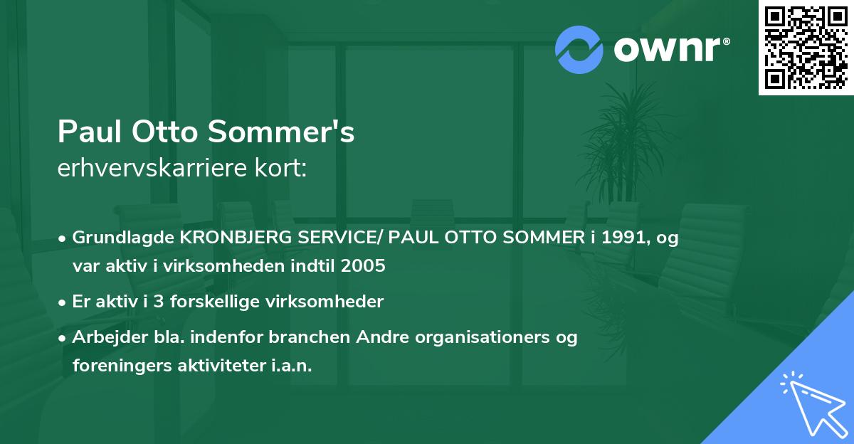 Paul Otto Sommer's erhvervskarriere kort