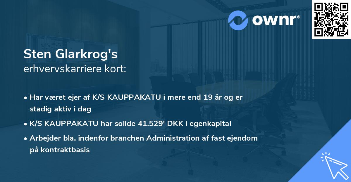 Sten Glarkrog's erhvervskarriere kort