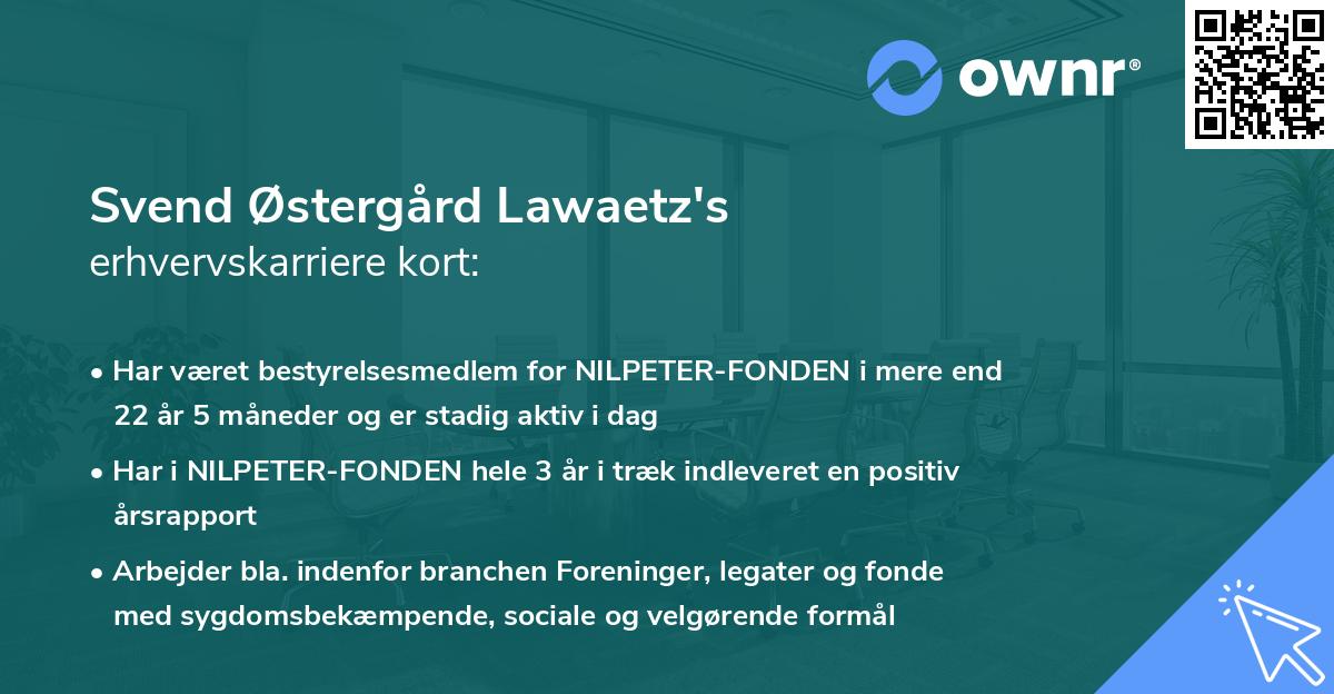 Svend Østergård Lawaetz's erhvervskarriere kort