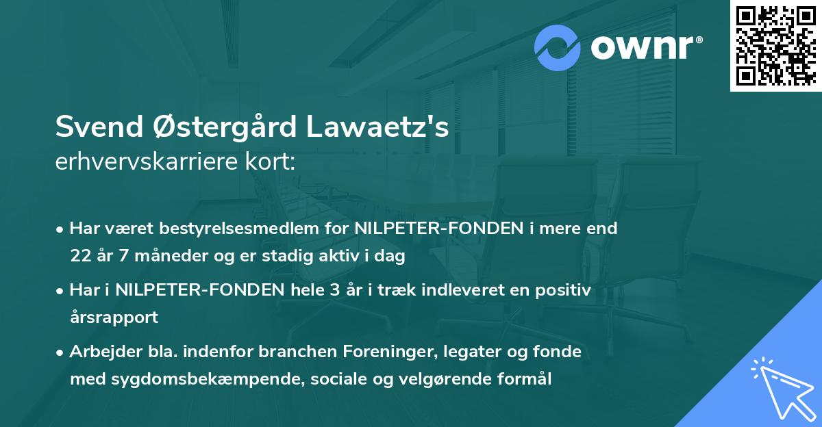 Svend Østergård Lawaetz's erhvervskarriere kort