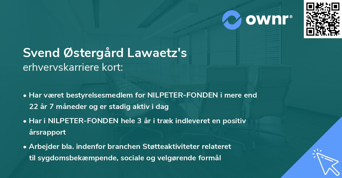 Svend Østergård Lawaetz's erhvervskarriere kort