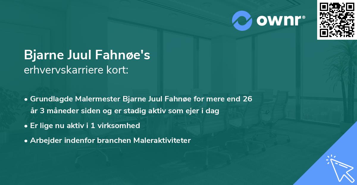 Bjarne Juul Fahnøe's erhvervskarriere kort