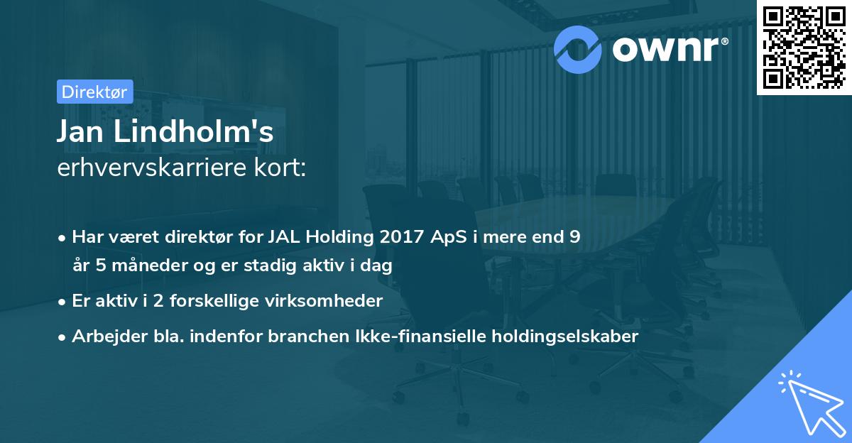 Jan Lindholm's erhvervskarriere kort