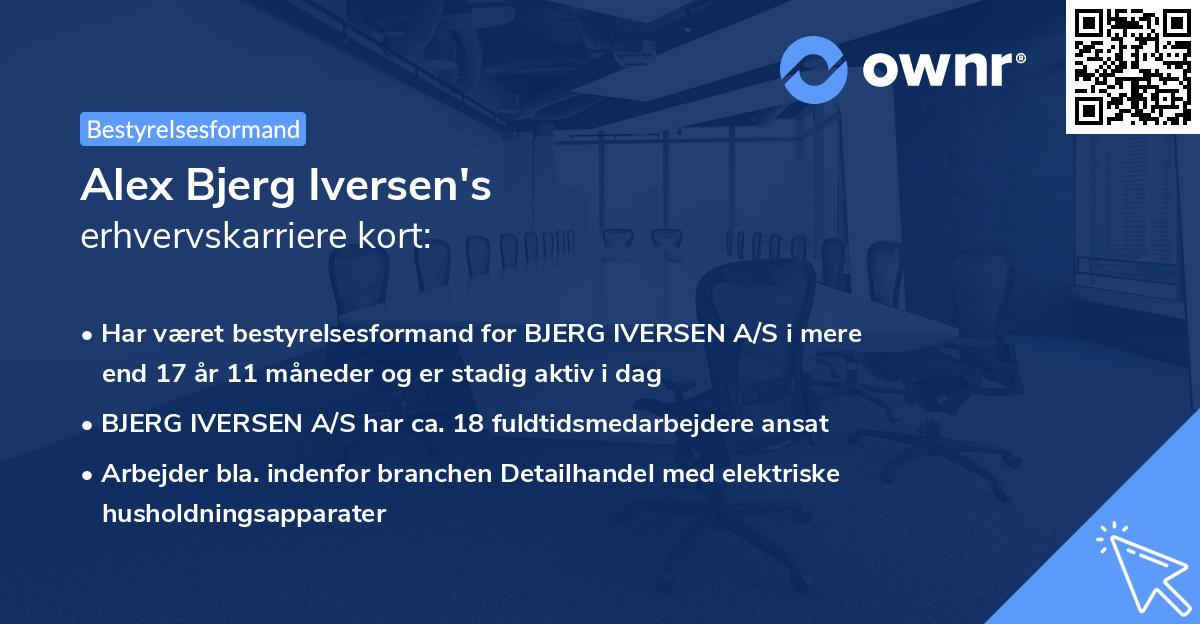 Alex Bjerg Iversen's erhvervskarriere kort