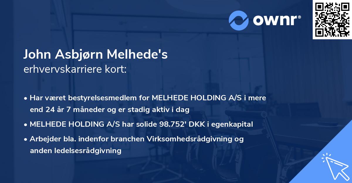 John Asbjørn Melhede's erhvervskarriere kort