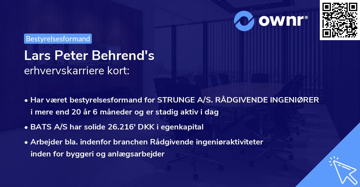 Lars Peter Behrend's erhvervskarriere kort