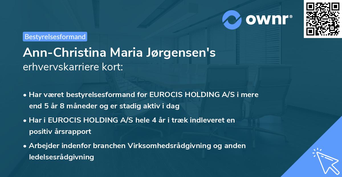 Ann-Christina Maria Jørgensen's erhvervskarriere kort