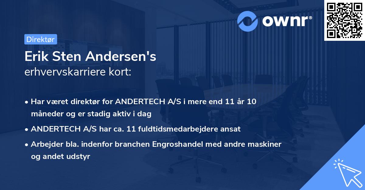 Erik Sten Andersen's erhvervskarriere kort